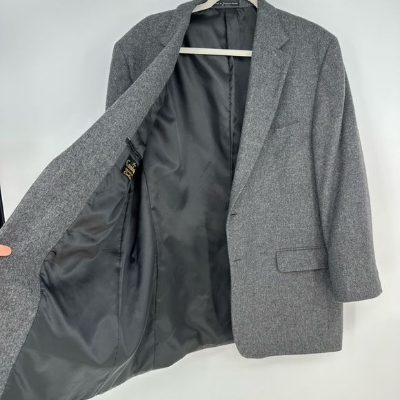 The Cambridge Collection 100% Camel Hair Mens Sport Coat Two Button 46L Grey - Picture 6 of 10